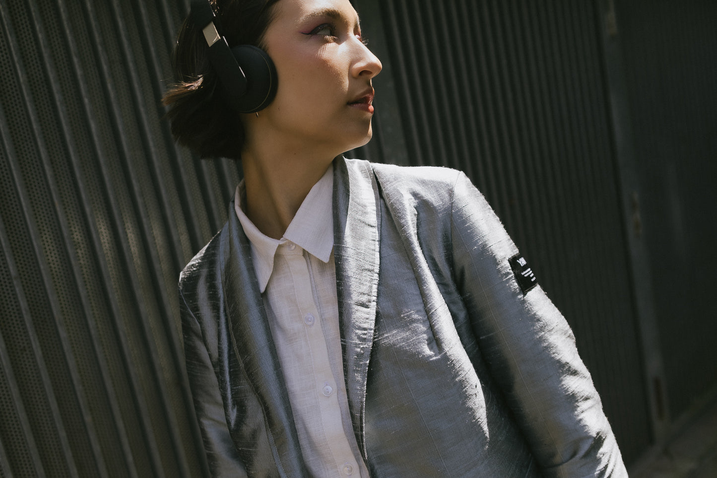 Silk Dupion Grey Blazer