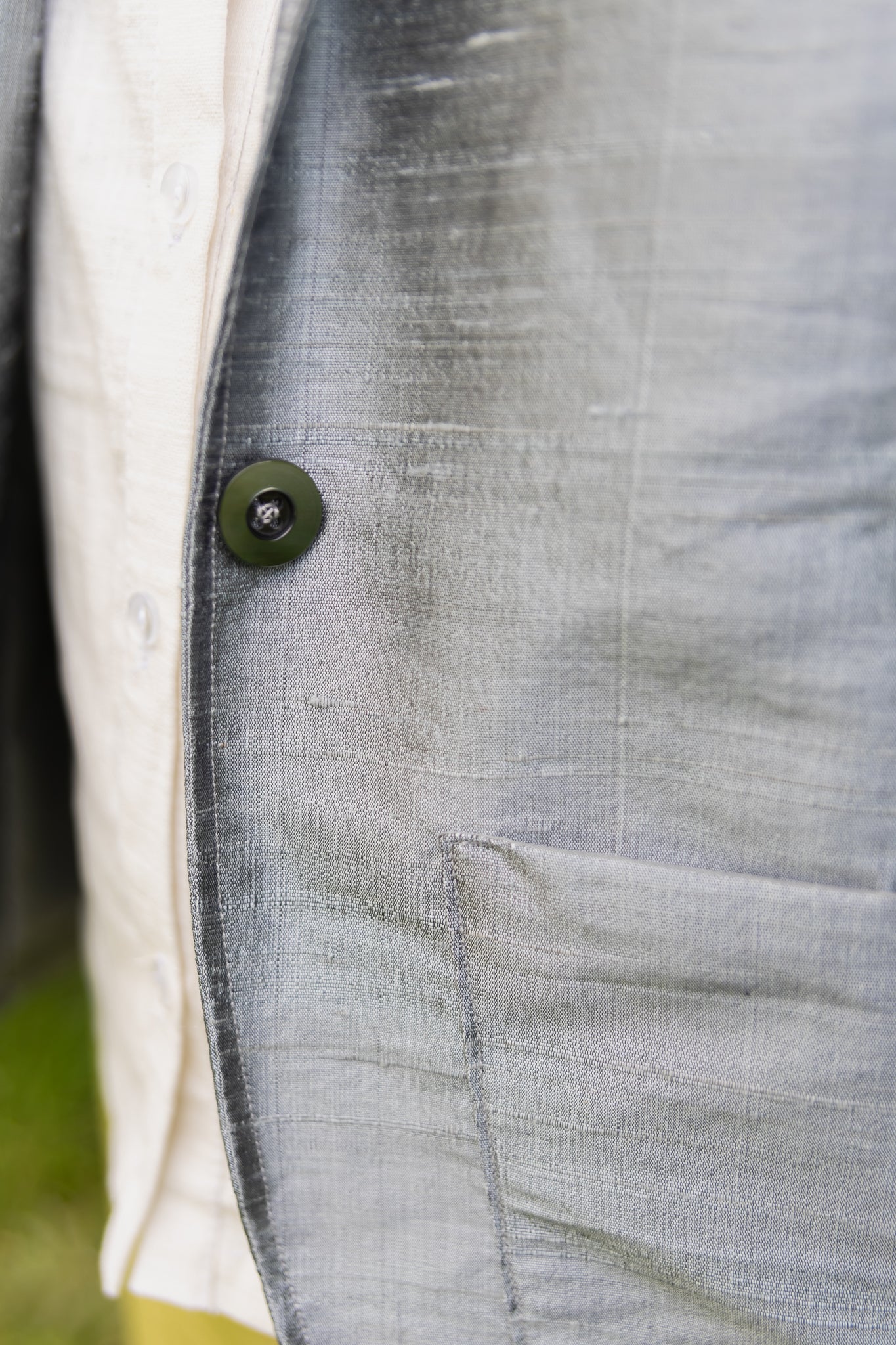 Silk Dupion Grey Blazer