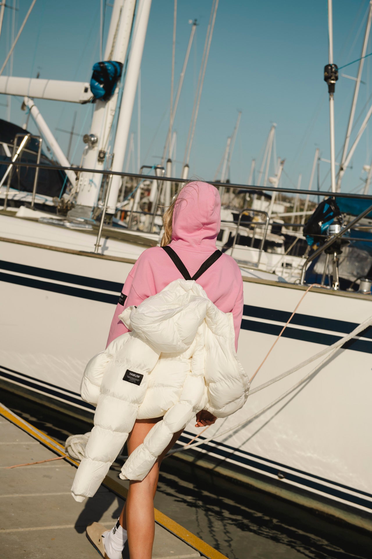 100% Recycled White Puffa Jacket