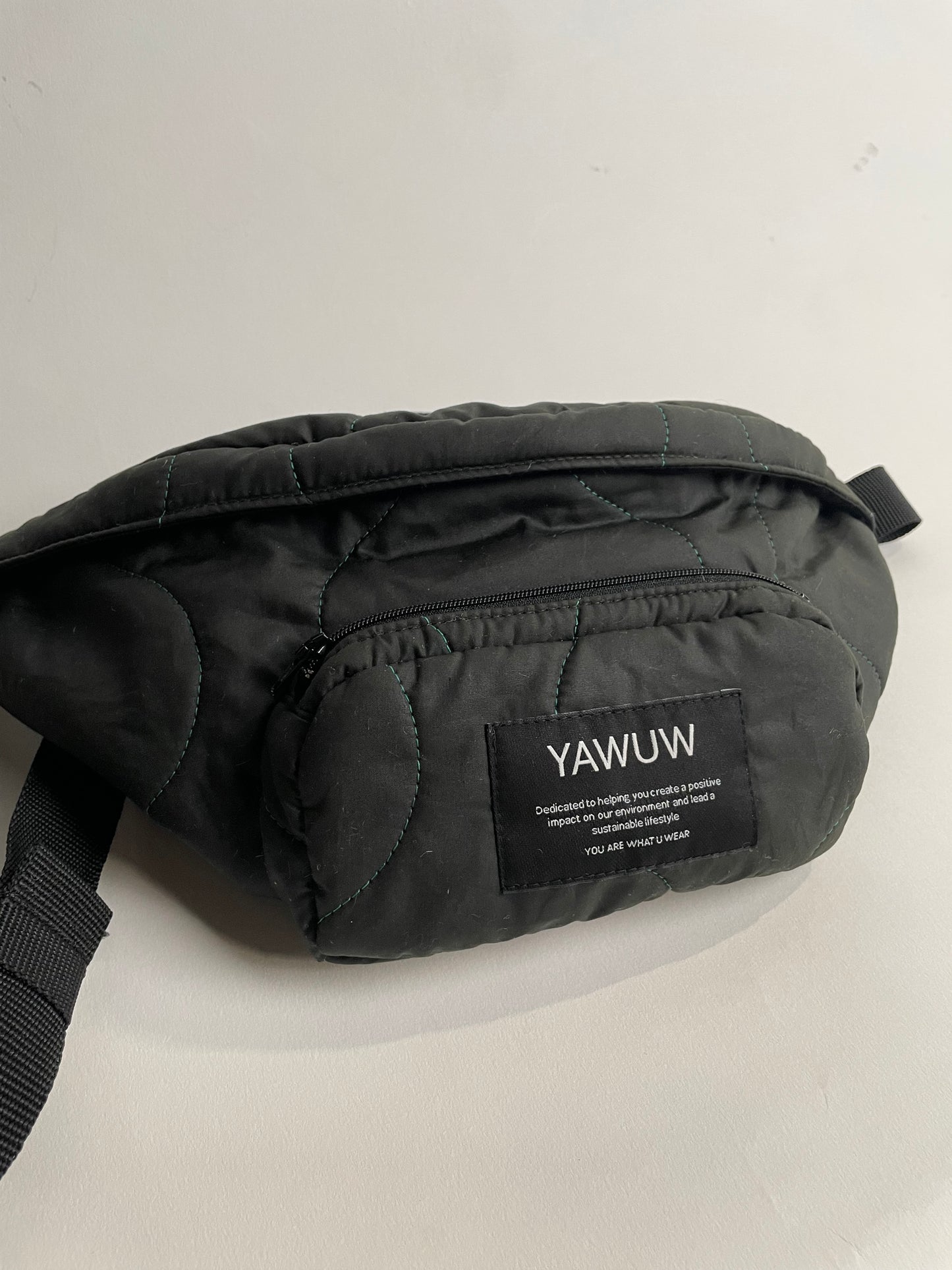 Olive quilted organic cotton bumbag