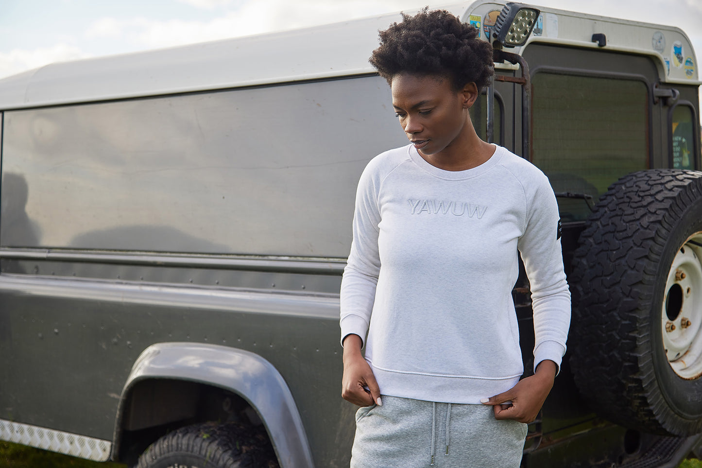 Light Grey Organic cotton and Recycled Polyester Sweatshirt