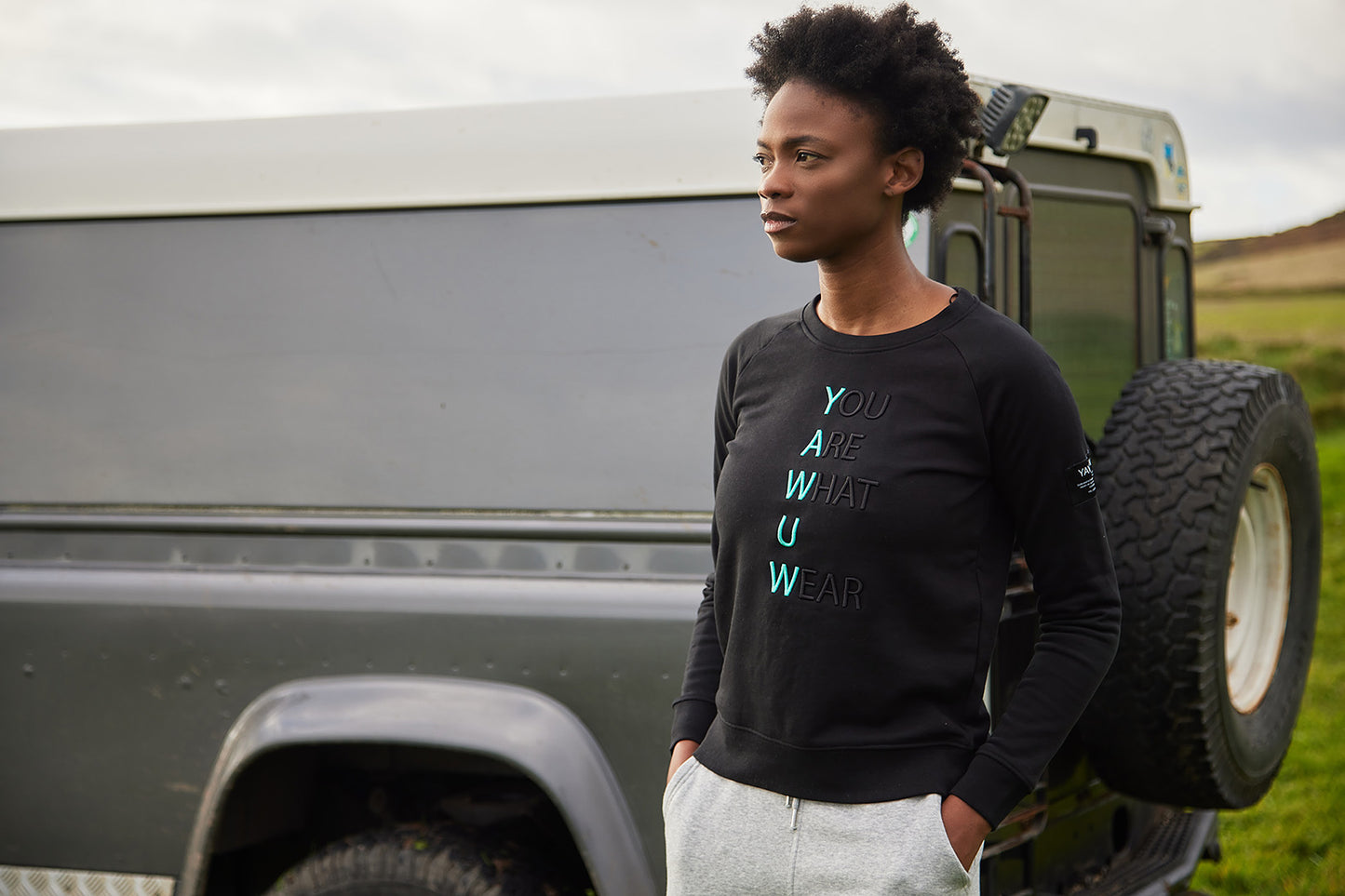 Black Organic cotton and Recycled Polyester Sweatshirt