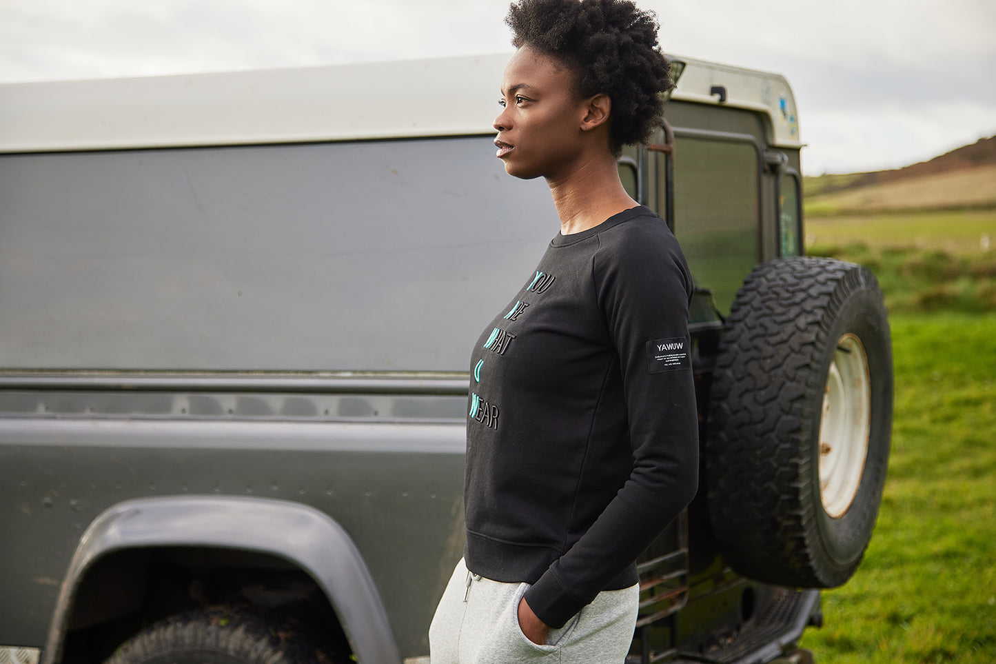 Black Organic cotton and Recycled Polyester Sweatshirt