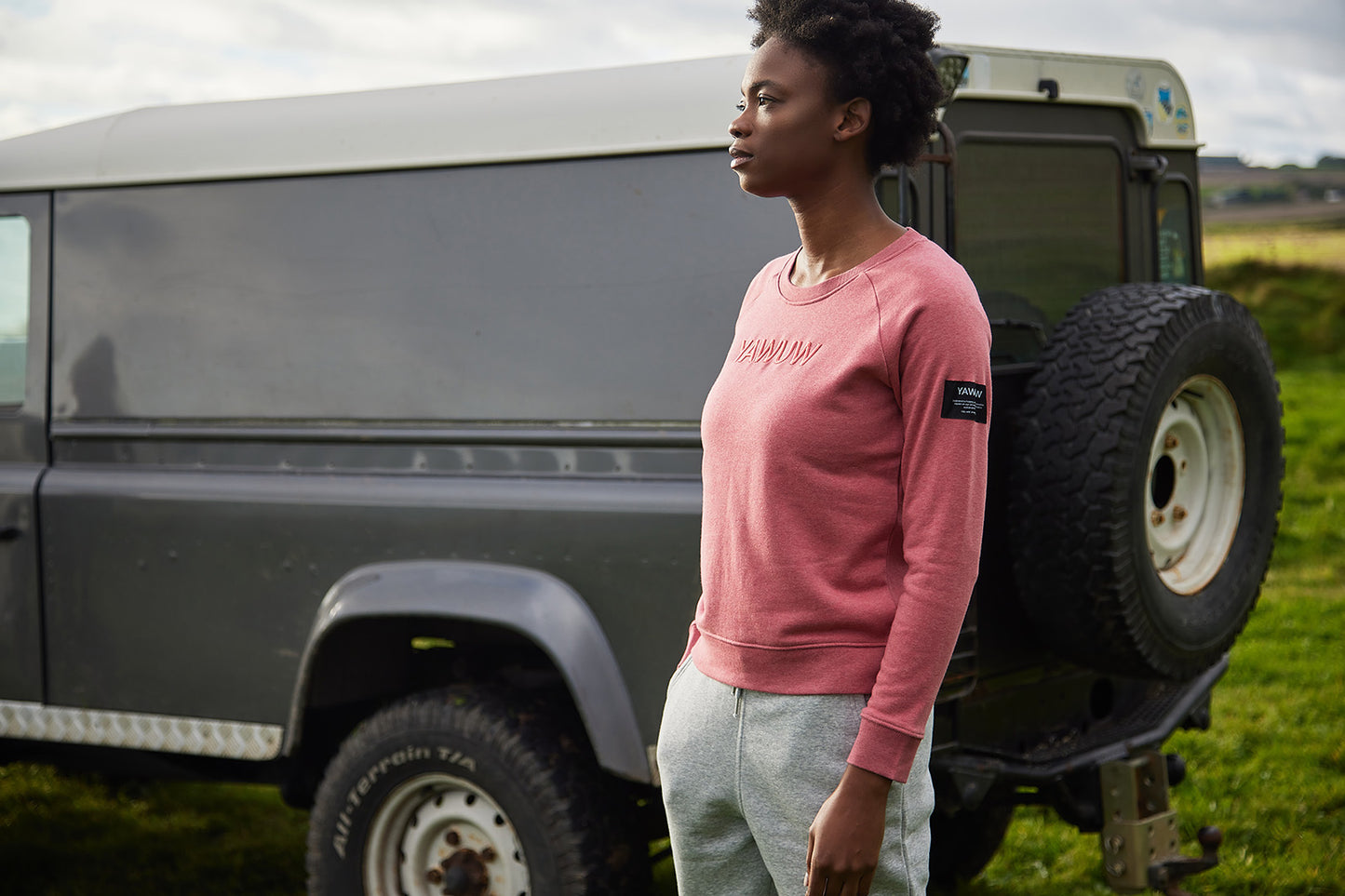 Womens cranberry semi fitted crewneck sweatshirt made ethically from organic cotton and recycled polyester.