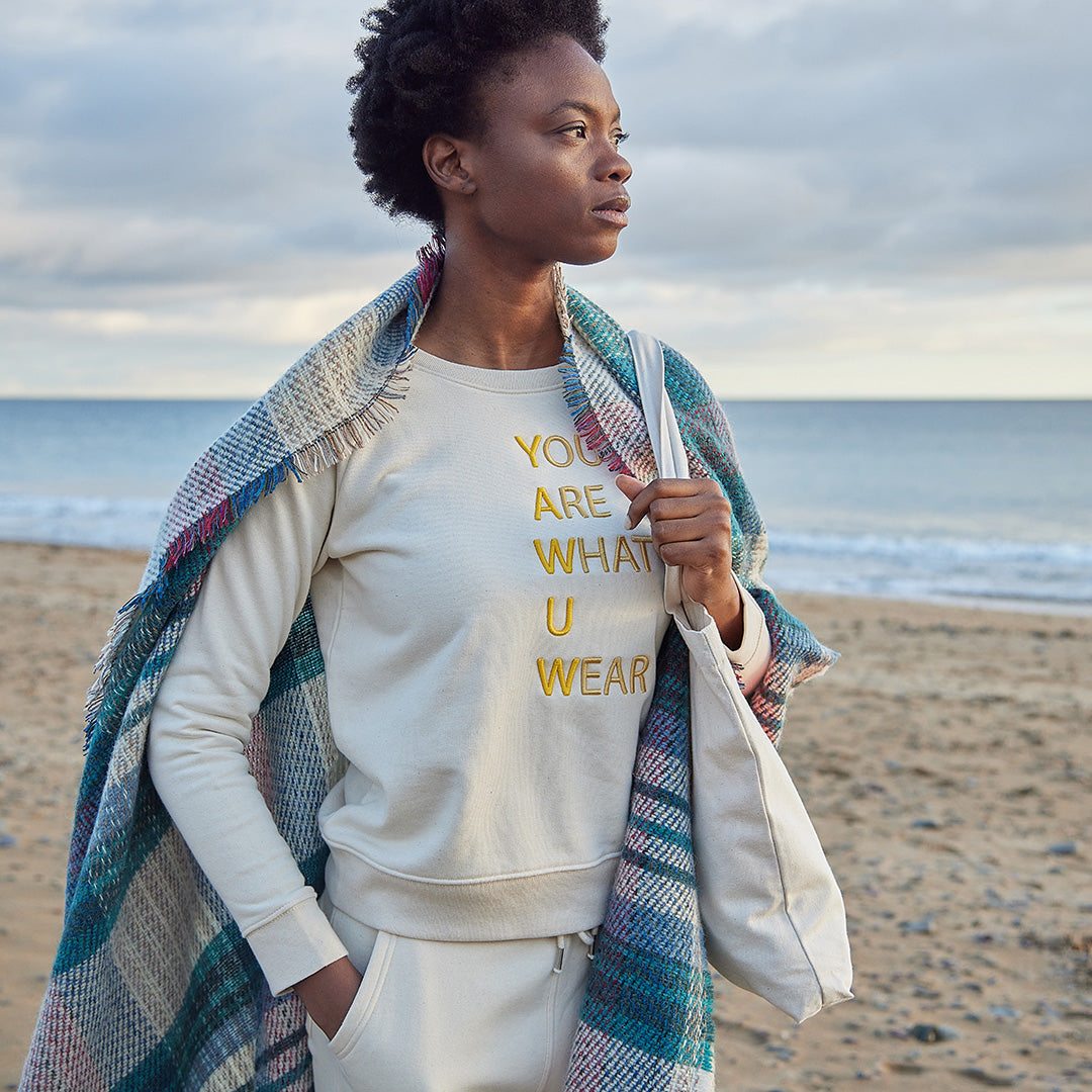 Ivory Organic cotton and Recycled Polyester Sweatshirt