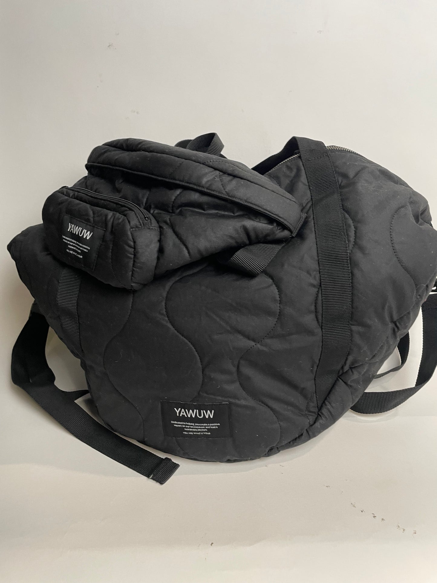 The set - 1. Black Quilted large bag and 1. bumbag