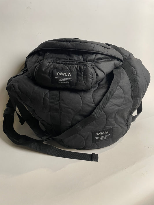 The set - 1. Black Quilted large bag and 1. bumbag