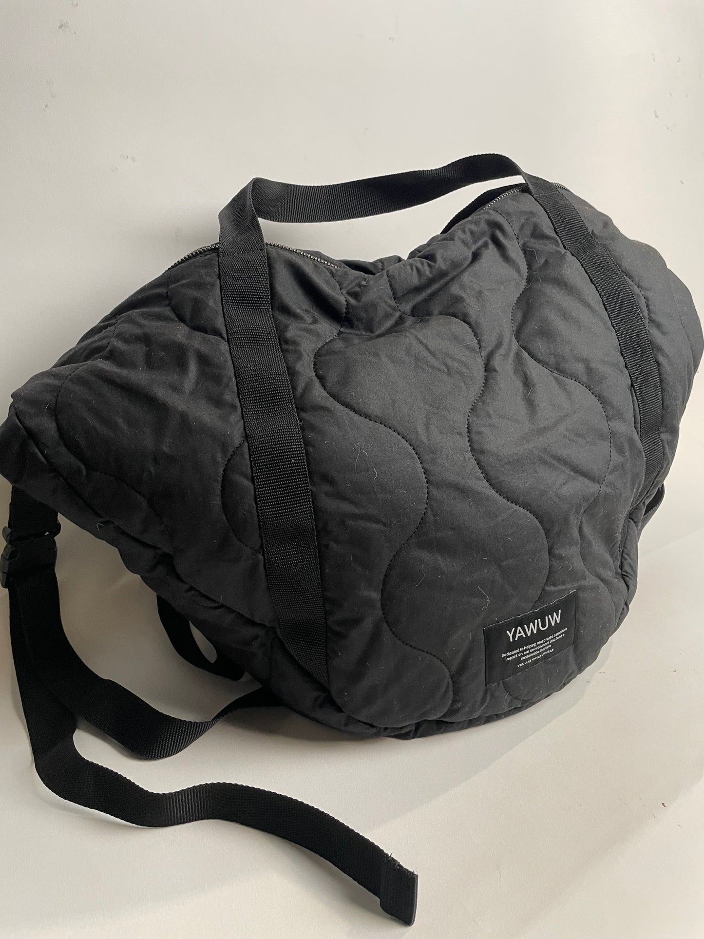 The set - 1. Black Quilted large bag and 1. bumbag