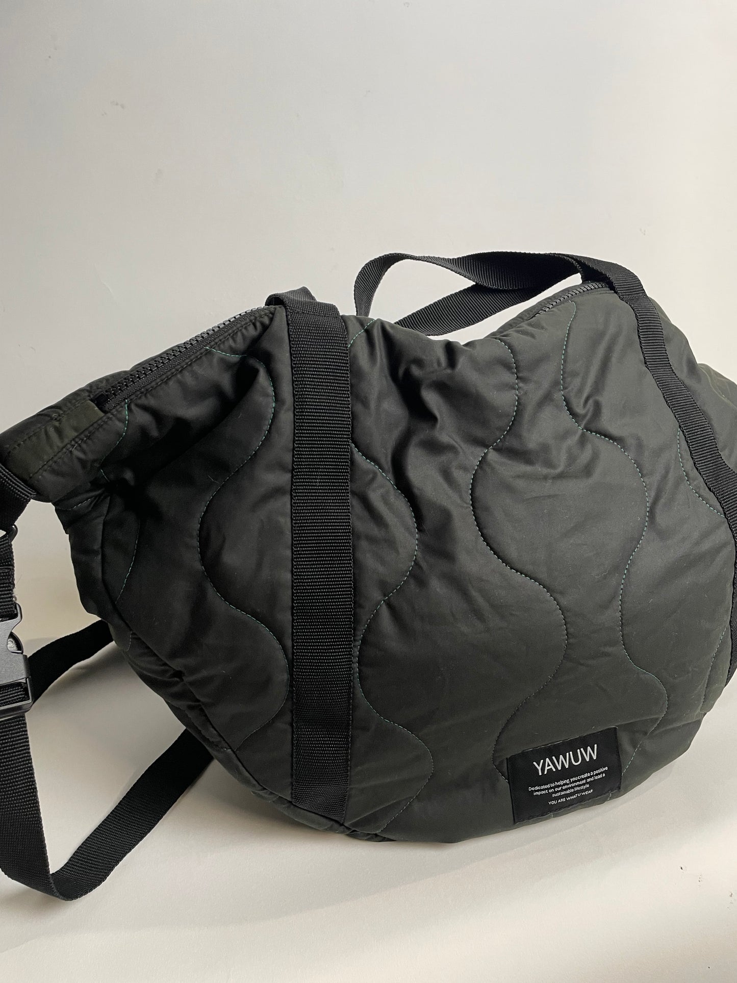 The set - 1. Olive green large bag and 1. small bumbag