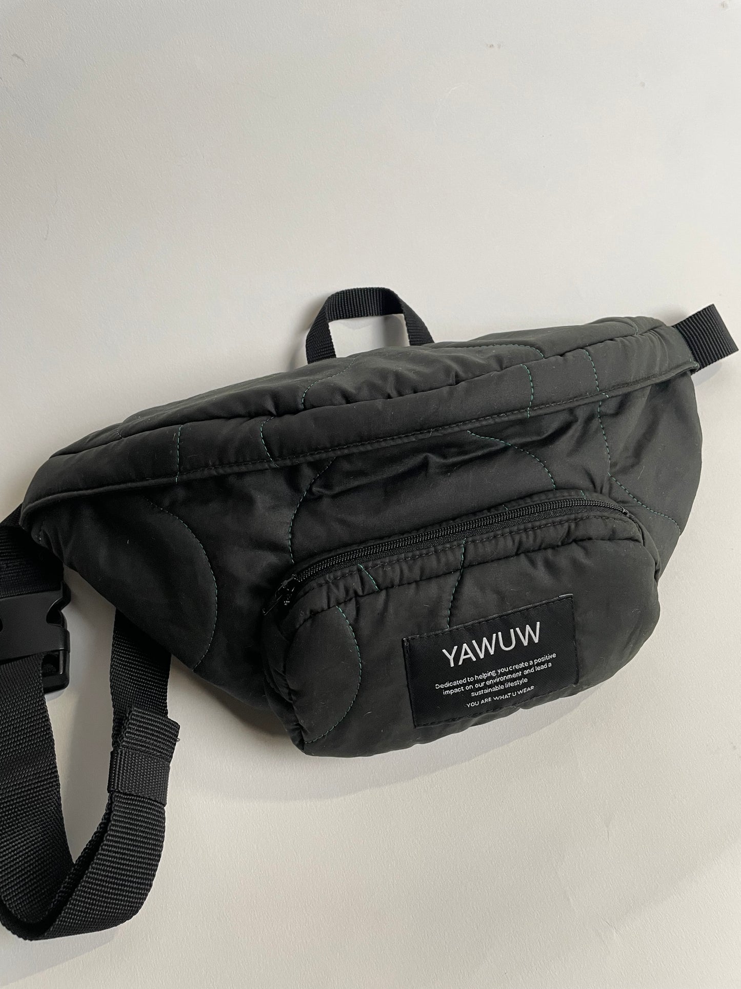 Olive quilted organic cotton bumbag