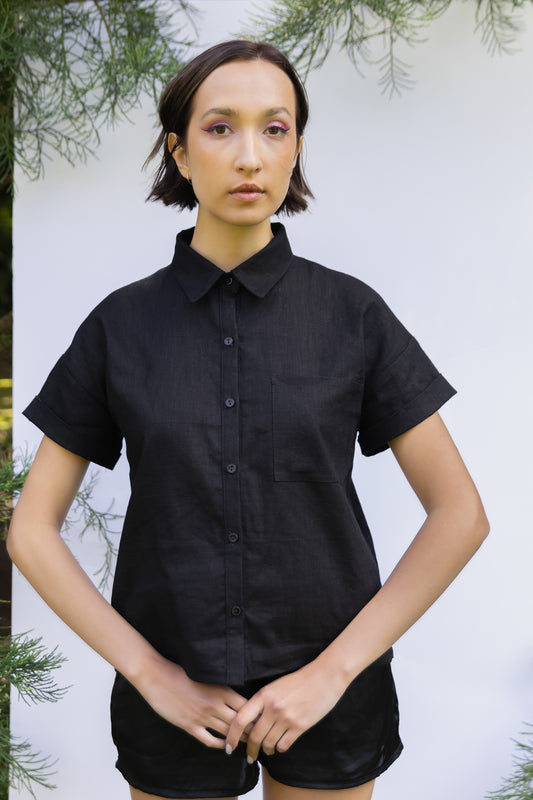 Black Linen Shirt