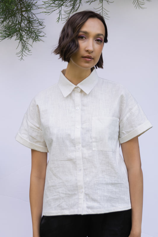 White Irish Linen shirt