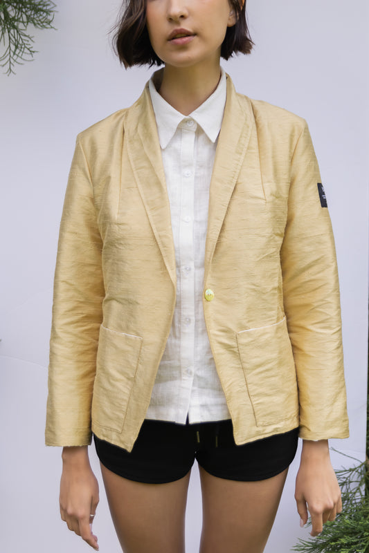 Silk Dupion Gold Blazer