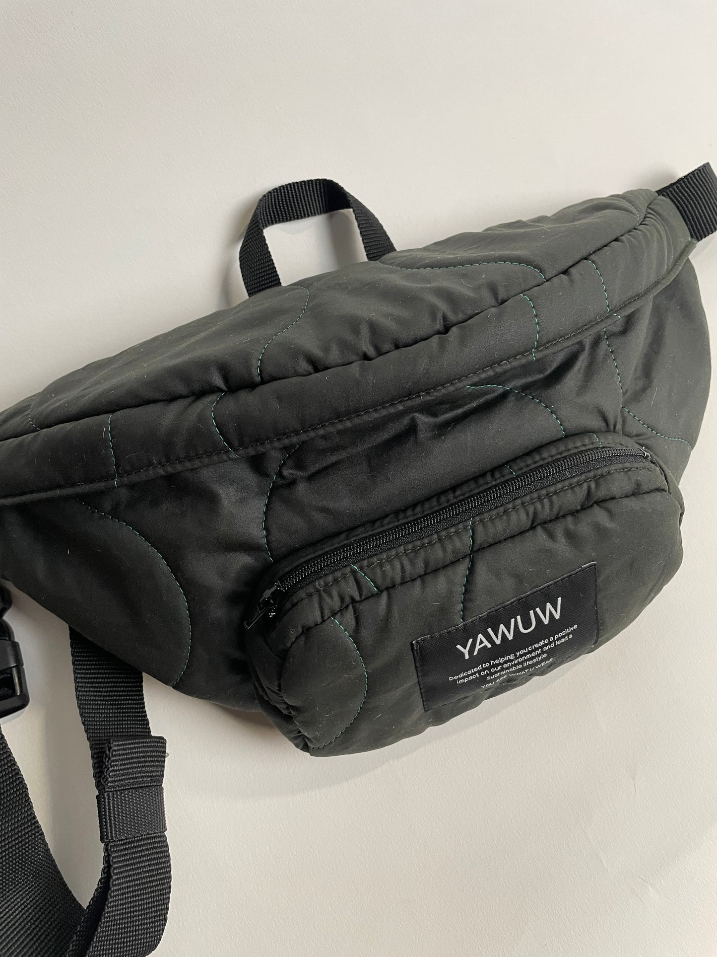 Olive quilted organic cotton bumbag