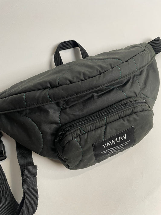 Olive quilted organic cotton bumbag