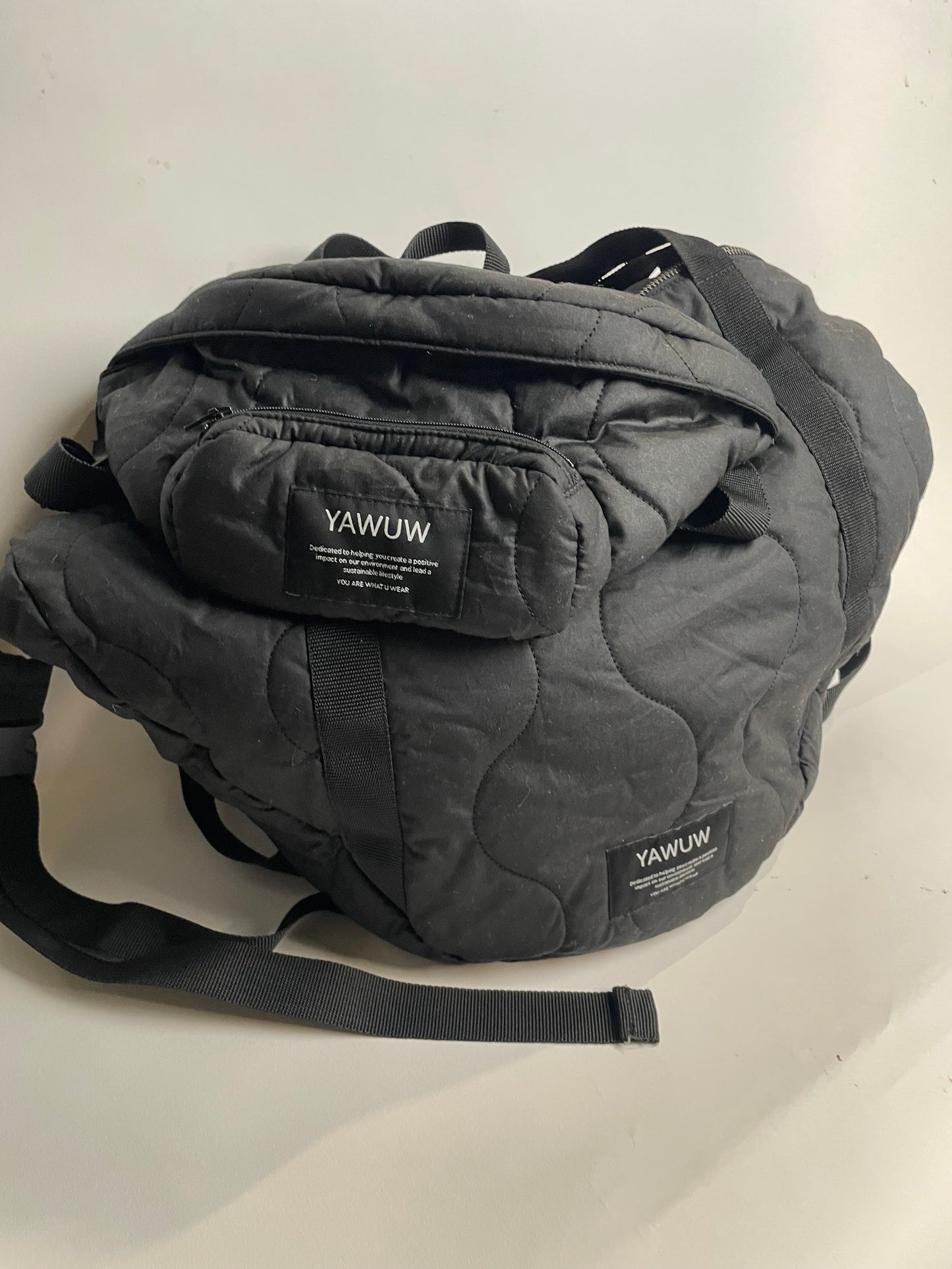 The set - 1. Black Quilted large bag and 1. bumbag