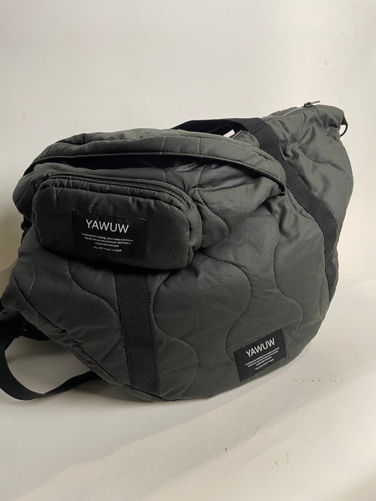 The set - 1. Olive green large bag and 1. small bumbag