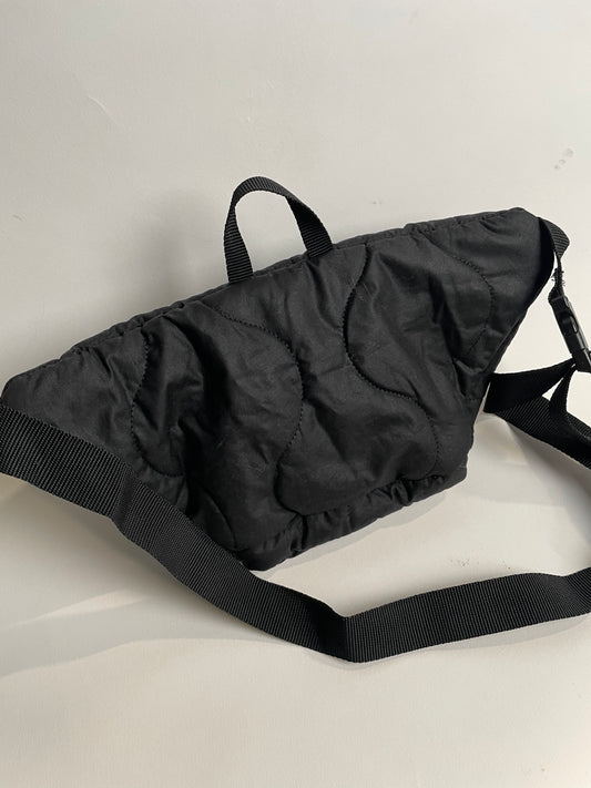 Black quilted organic cotton bumbag