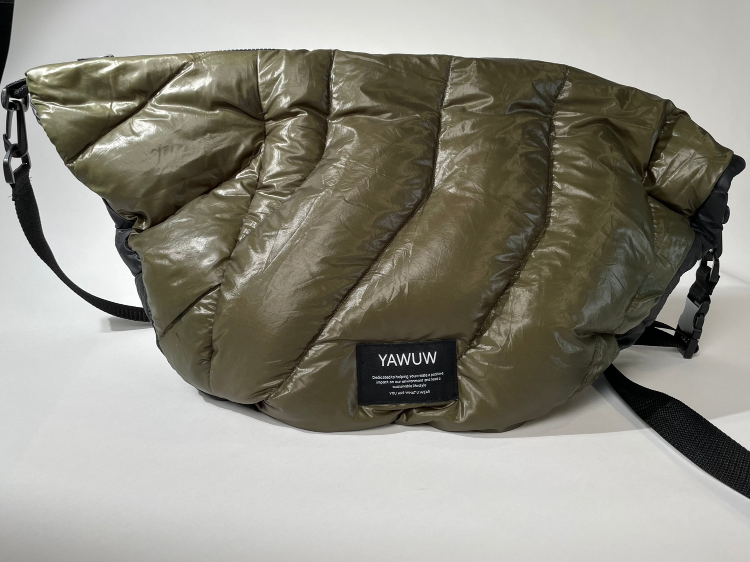 Large Weekend Bag Upcycled North Face Jacket Green