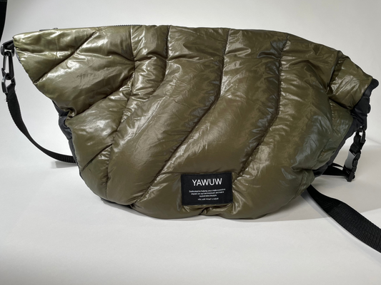 Large Weekend Bag - Upcycled North Face Jacket - Green