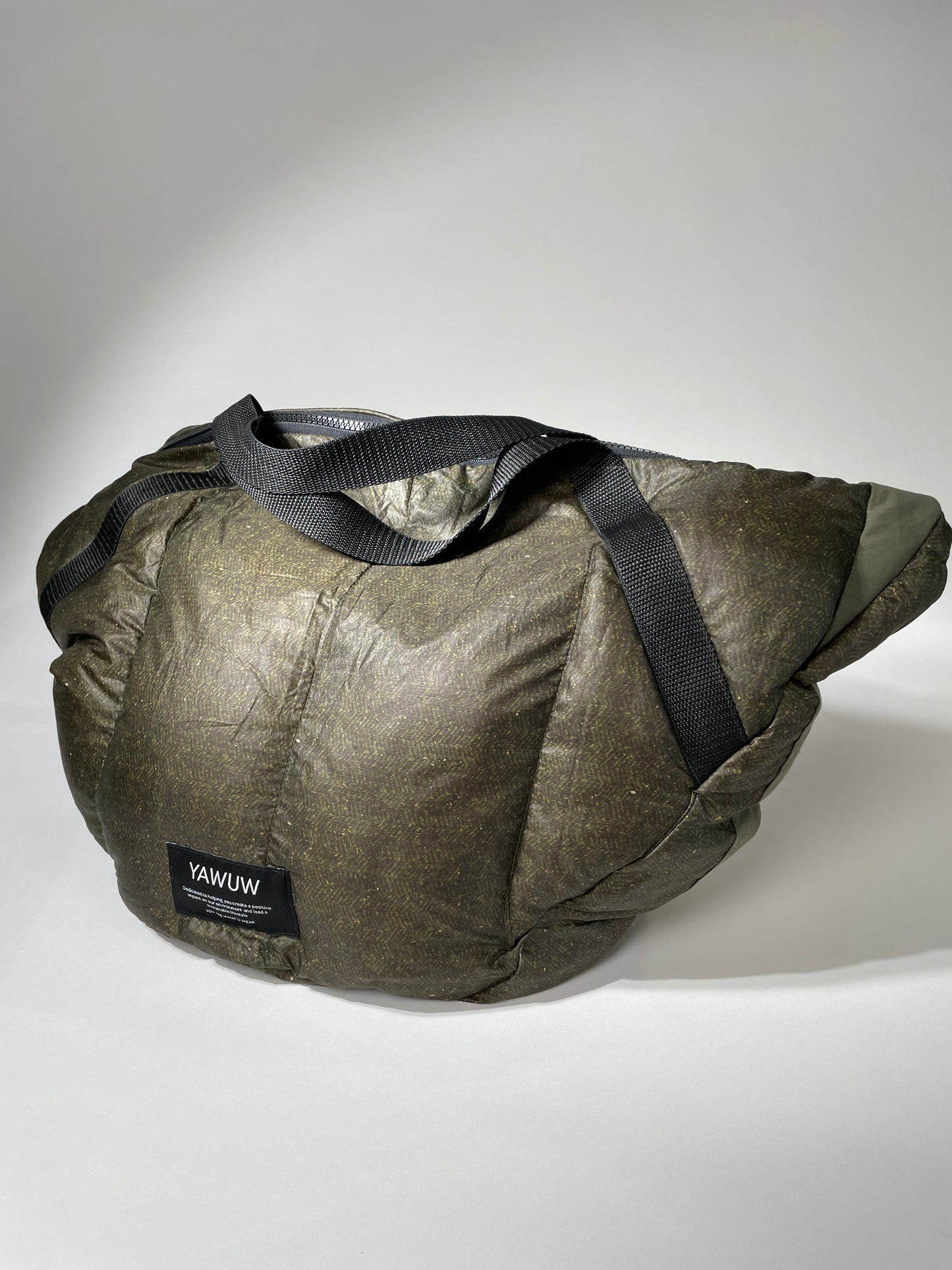 Large Weekend Bag - Upcycled North Face Jacket - Green