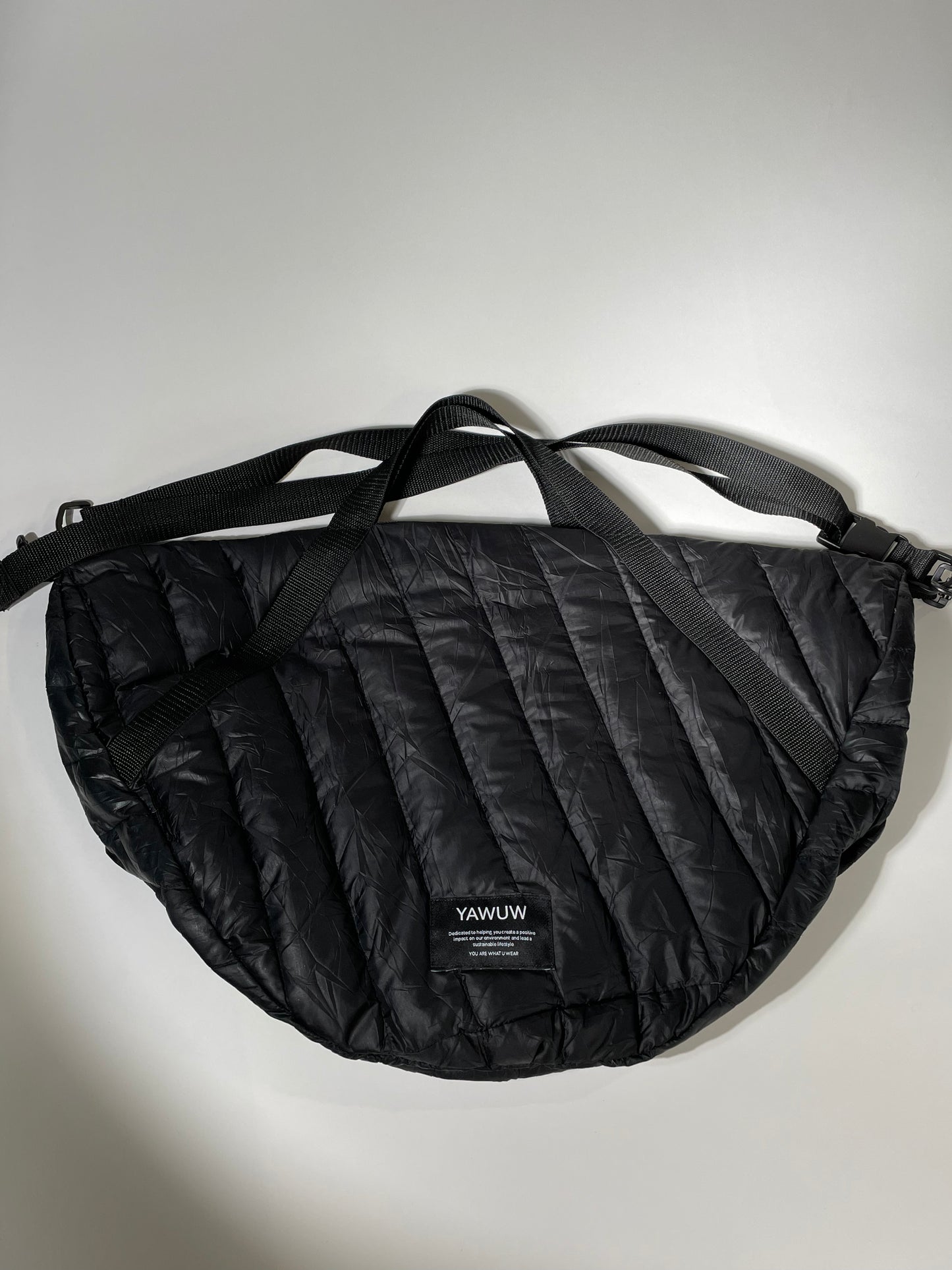 Large Weekend Bag - Upcycled North Face Jacket - Black