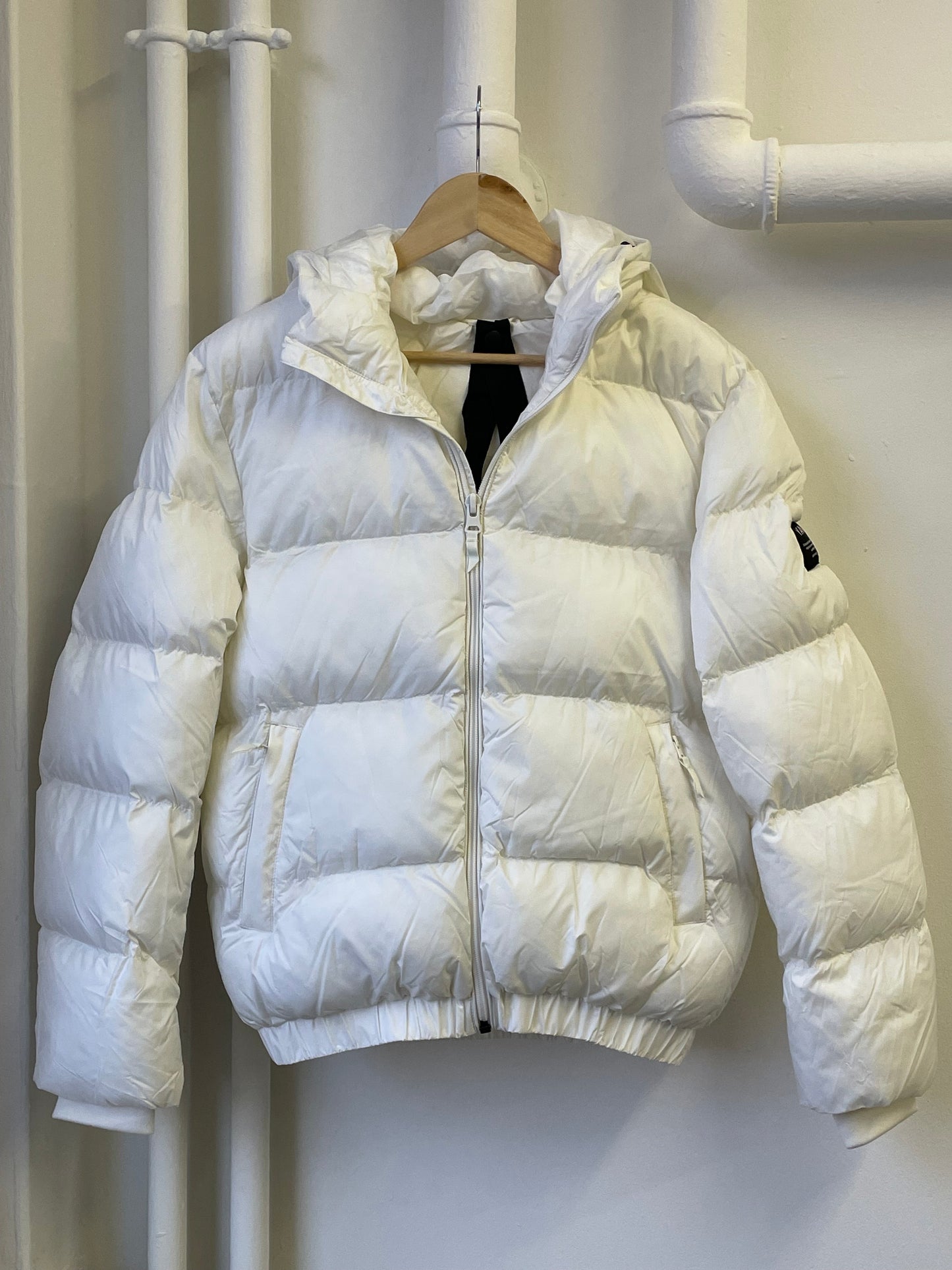 100% Recycled White Puffa Jacket