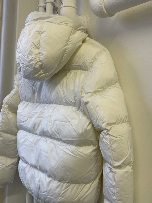 100% Recycled White Puffa Jacket