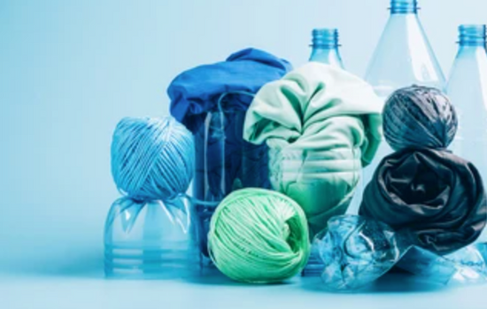 Plastic bottles can be reused to make recycled polyester clothing