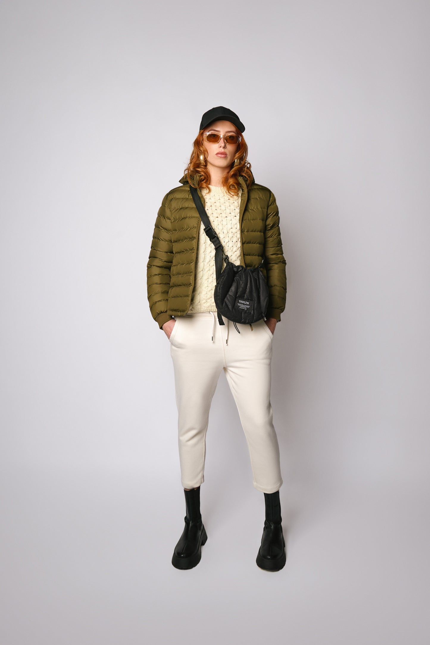 100% Recycled Polyester Puffa Jacket - Olive