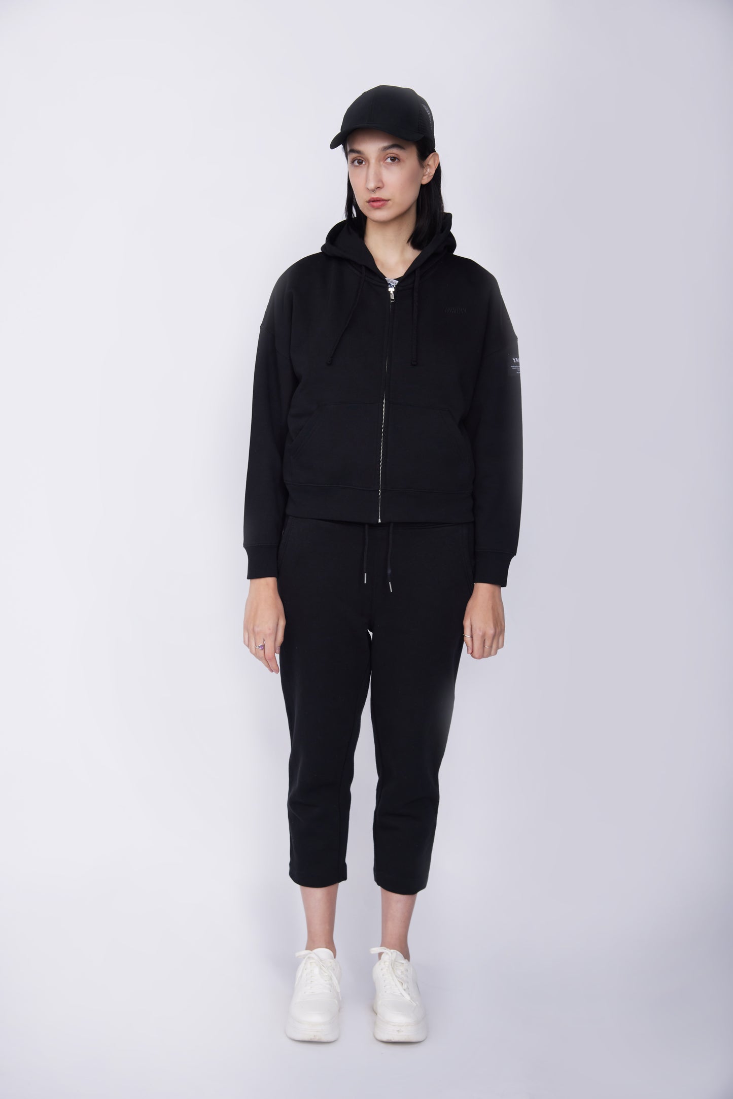 Organic Cotton Zip Up Hoodie - Black