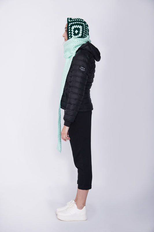 100% Recycled Polyester Puffa Jacket - Black