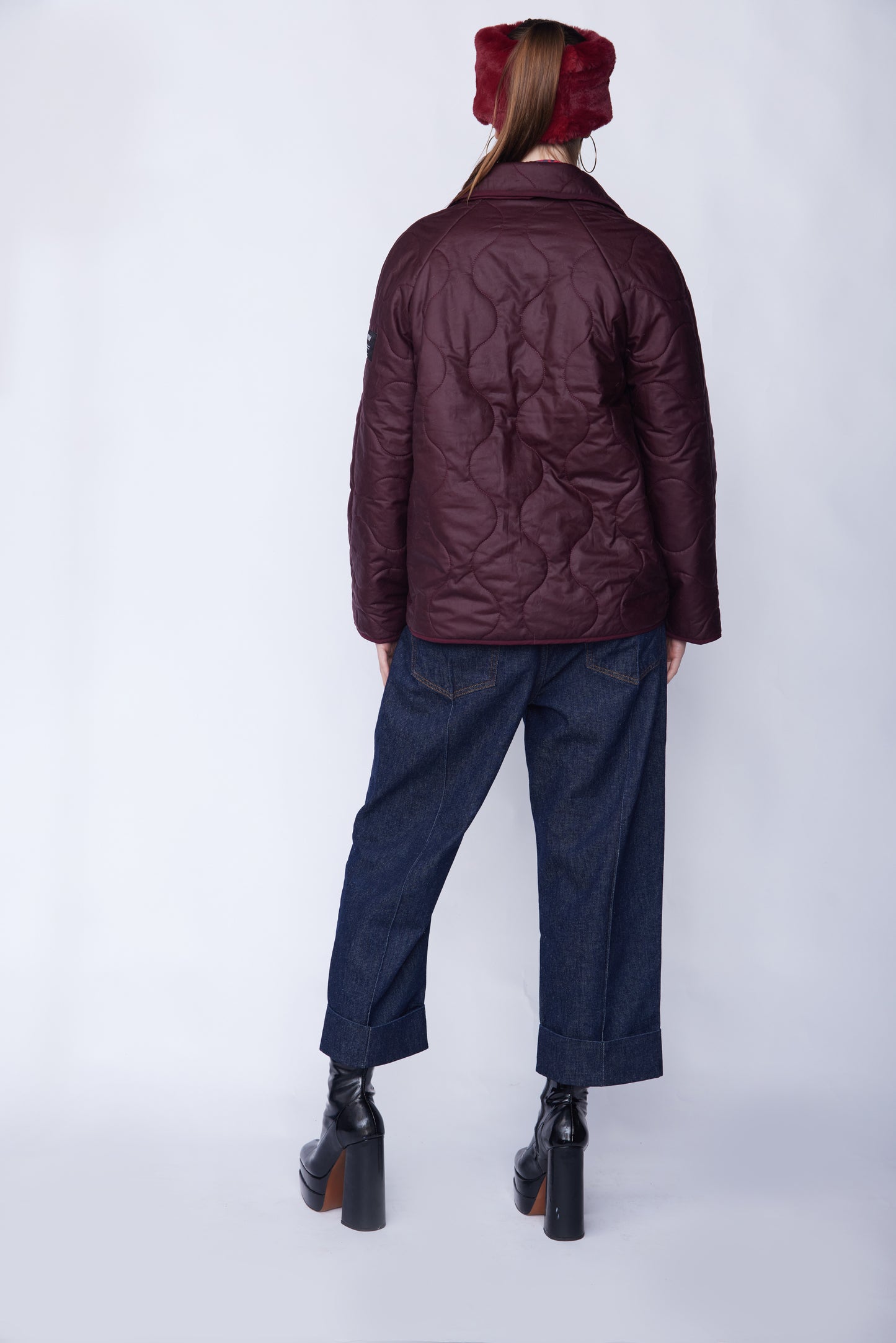 Burgundy Quilted Jacket - With Wool Quilting