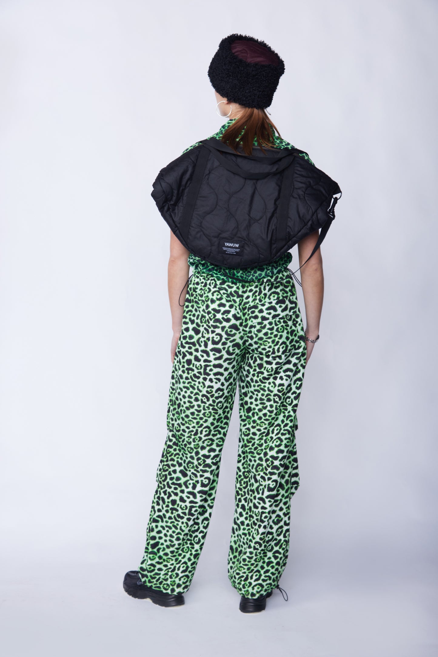 Olive Green Large Quilted bag - With Wool quilting - Unisex