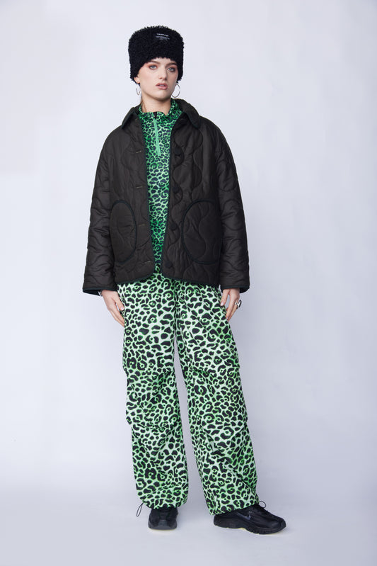 Olive Green Quilted Jacket - With Wool Quilting