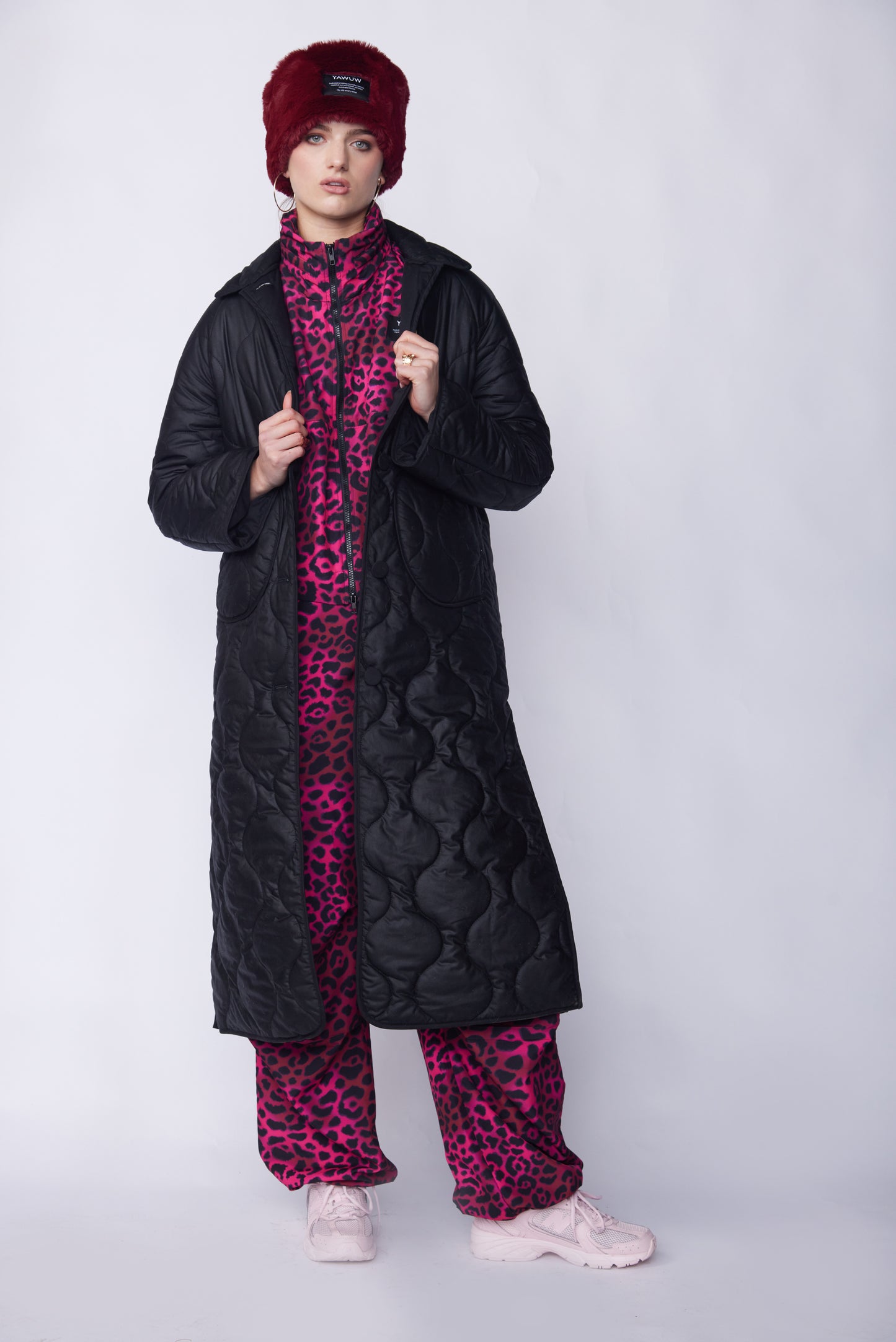 Black Quilted Coat - Filled with Wool