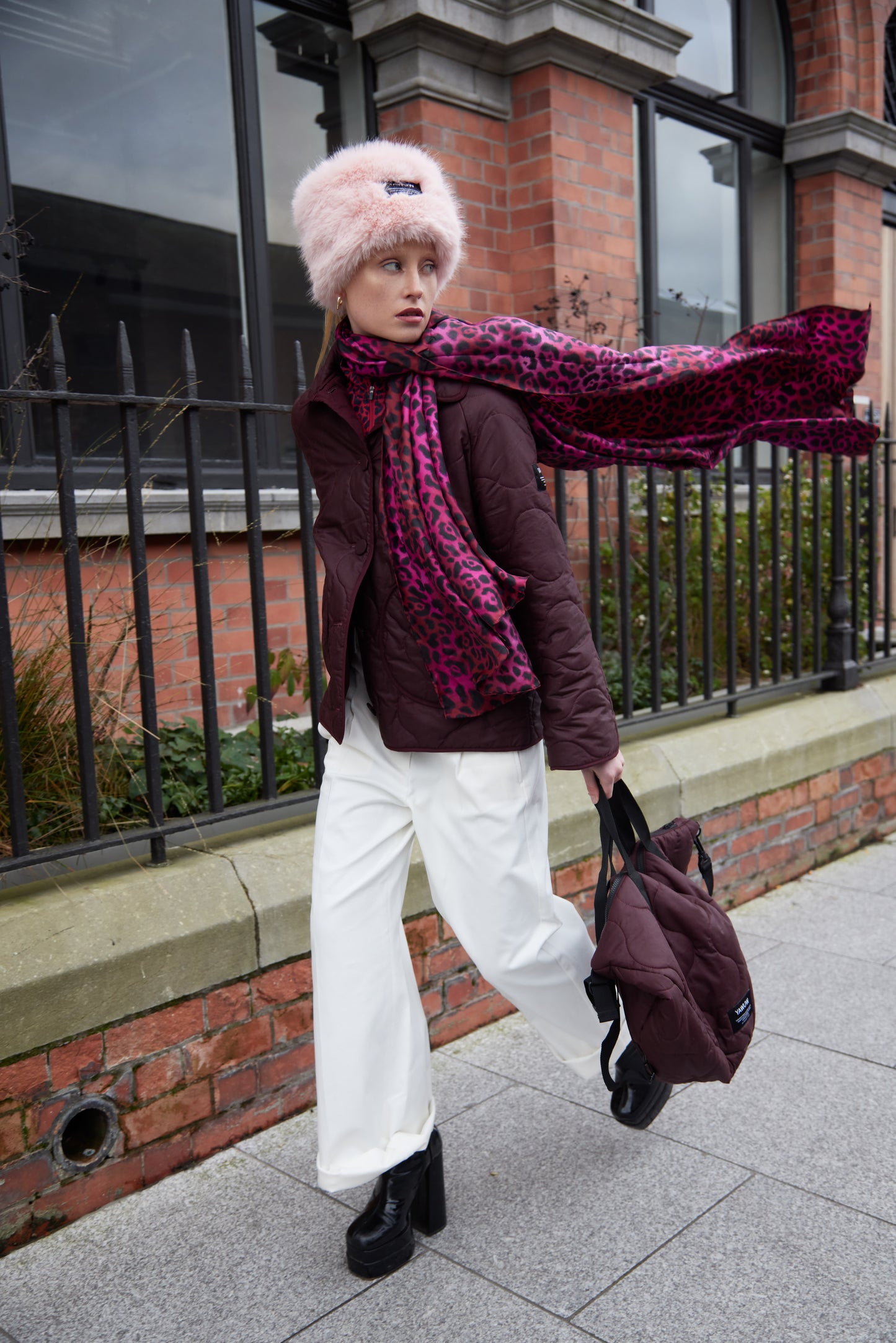 Burgundy Quilted Jacket - With Wool Quilting