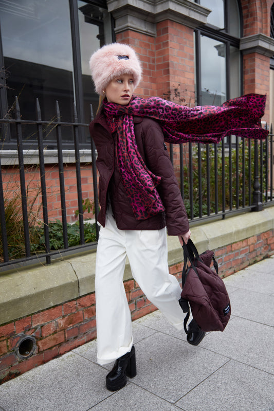 Burgundy Quilted Jacket - With Wool Quilting