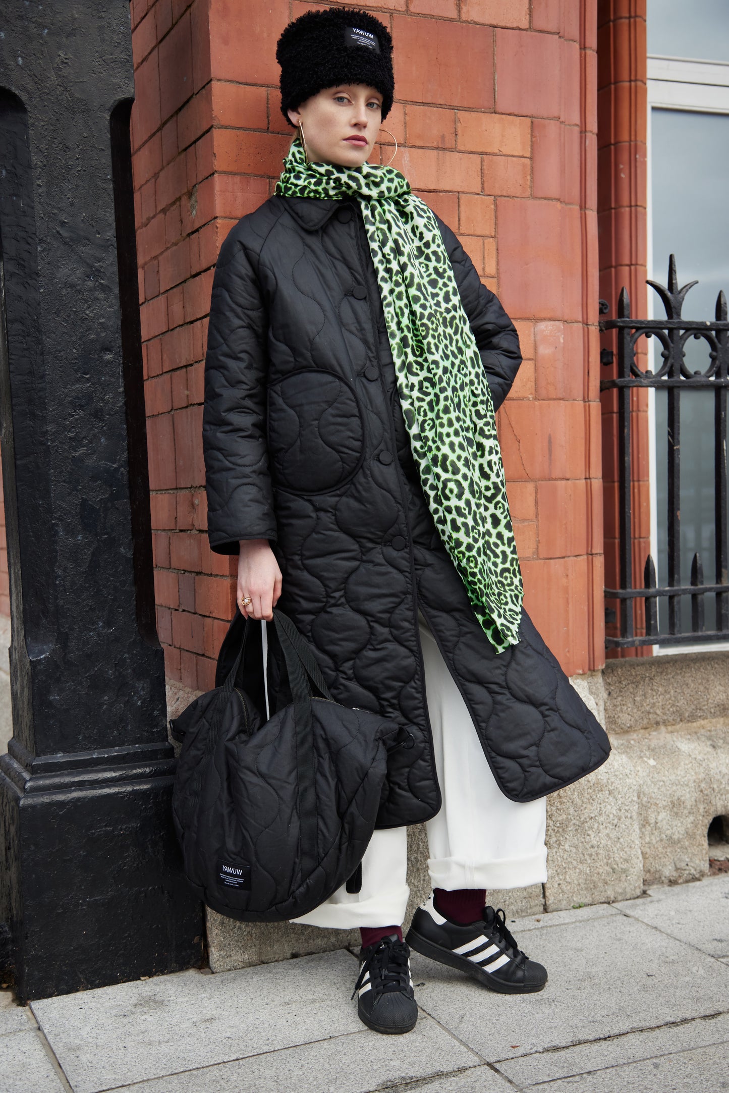 Black Quilted Coat - Filled with Wool