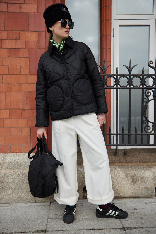 Black Quilted Jacket - With Wool Quilting