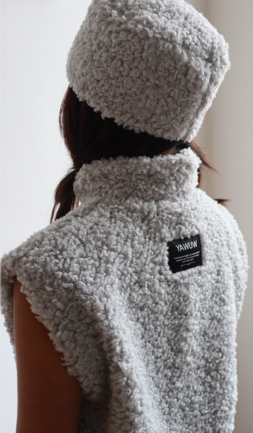 Gilet - 100% Organic Cotton and Recycled Polyester - Grey