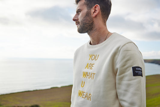 Unisex Ivory Organic cotton and Recycled Polyester Sweatshirt