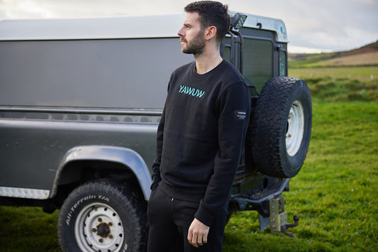 Unisex Black Organic cotton and Recycled Polyester Sweatshirt