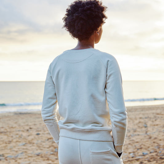 Ivory Organic cotton and Recycled Polyester Sweatshirt